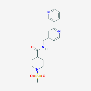 molecular formula C18H22N4O3S B2978840 N-([2,3'-bipyridin]-4-ylmethyl)-1-(methylsulfonyl)piperidine-4-carboxamide CAS No. 2034542-50-0