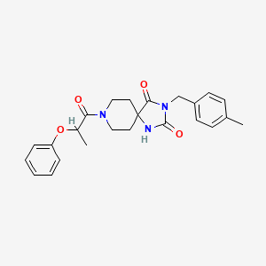 molecular formula C24H27N3O4 B2978843 3-(4-Methylbenzyl)-8-(2-phenoxypropanoyl)-1,3,8-triazaspiro[4.5]decane-2,4-dione CAS No. 1021251-88-6