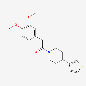 molecular formula C19H23NO3S B2978844 2-(3,4-Dimethoxyphenyl)-1-(4-(thiophen-3-yl)piperidin-1-yl)ethanone CAS No. 1396886-95-5