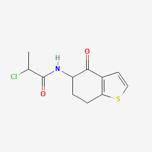 molecular formula C11H12ClNO2S B2978849 2-Chloro-N-(4-oxo-6,7-dihydro-5H-1-benzothiophen-5-yl)propanamide CAS No. 2411221-45-7