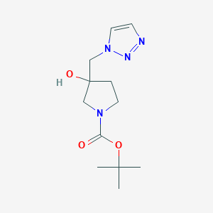 molecular formula C12H20N4O3 B2978852 Tert-butyl 3-hydroxy-3-(triazol-1-ylmethyl)pyrrolidine-1-carboxylate CAS No. 2249025-58-7
