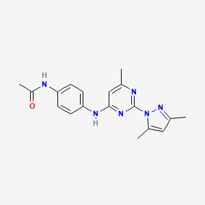 N-(4-{[2-(3,5-dimethyl-1H-pyrazol-1-yl)-6-methylpyrimidin-4-yl]amino}phenyl)acetamide