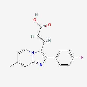 molecular formula C17H13FN2O2 B2978854 3-(2-(4-Fluorophenyl)-7-methylimidazo[1,2-a]pyridin-3-yl)acrylic acid CAS No. 727652-29-1