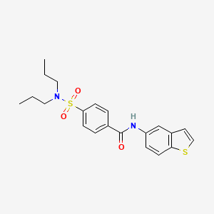 molecular formula C21H24N2O3S2 B2978856 N-(1-苯并噻吩-5-基)-4-(二丙基磺酰胺基)苯甲酰胺 CAS No. 477502-78-6