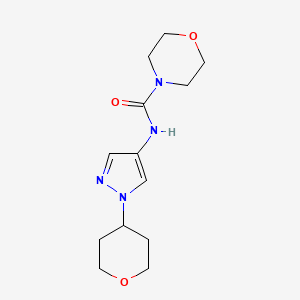 molecular formula C13H20N4O3 B2978857 N-(1-(tetrahydro-2H-pyran-4-yl)-1H-pyrazol-4-yl)morpholine-4-carboxamide CAS No. 1797639-01-0