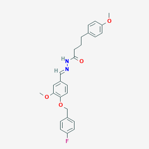 molecular formula C26H27FN2O4 B297886 N'-{4-[(4-fluorobenzyl)oxy]-3-methoxybenzylidene}-4-(4-methoxyphenyl)butanohydrazide 