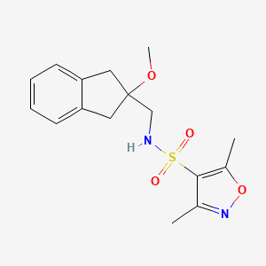molecular formula C16H20N2O4S B2978863 N-((2-methoxy-2,3-dihydro-1H-inden-2-yl)methyl)-3,5-dimethylisoxazole-4-sulfonamide CAS No. 2034346-87-5