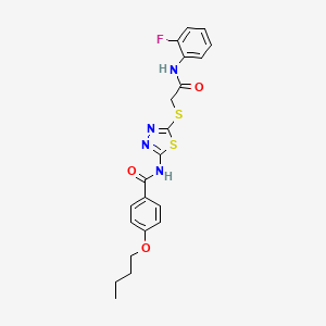 4-butoxy-N-[5-({[(2-fluorophenyl)carbamoyl]methyl}sulfanyl)-1,3,4-thiadiazol-2-yl]benzamide