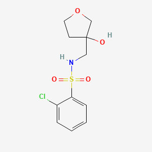 molecular formula C11H14ClNO4S B2978870 2-chloro-N-((3-hydroxytetrahydrofuran-3-yl)methyl)benzenesulfonamide CAS No. 1985968-73-7