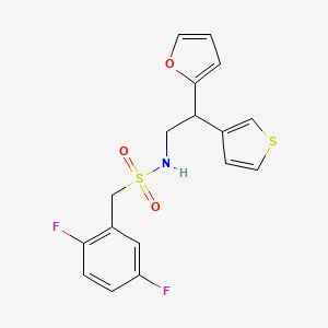 molecular formula C17H15F2NO3S2 B2978875 1-(2,5-difluorophenyl)-N-(2-(furan-2-yl)-2-(thiophen-3-yl)ethyl)methanesulfonamide CAS No. 2097900-27-9