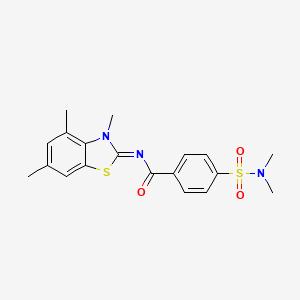 molecular formula C19H21N3O3S2 B2978876 4-(dimethylsulfamoyl)-N-(3,4,6-trimethyl-1,3-benzothiazol-2-ylidene)benzamide CAS No. 850903-14-9