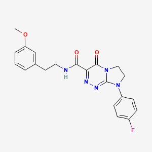 molecular formula C21H20FN5O3 B2978885 8-(4-氟苯基)-N-(3-甲氧基苯乙基)-4-氧代-4,6,7,8-四氢咪唑并[2,1-c][1,2,4]三嗪-3-甲酰胺 CAS No. 946362-10-3