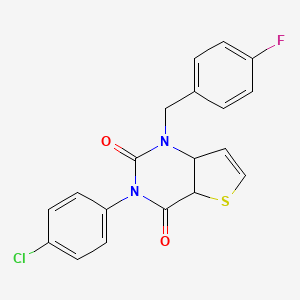 molecular formula C19H12ClFN2O2S B2978891 3-(4-chlorophenyl)-1-[(4-fluorophenyl)methyl]-1H,2H,3H,4H-thieno[3,2-d]pyrimidine-2,4-dione CAS No. 1326849-28-8