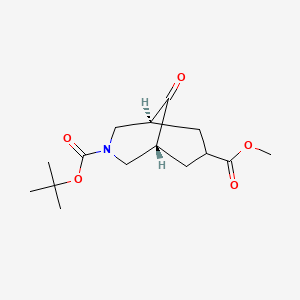 molecular formula C15H23NO5 B2978892 3-O-Tert-butyl 7-O-methyl (1S,5R)-9-oxo-3-azabicyclo[3.3.1]nonane-3,7-dicarboxylate CAS No. 1443663-91-9
