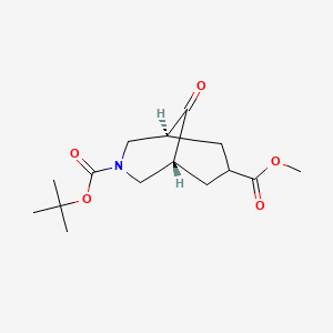 molecular formula C15H23NO5 B2978892 3-O-叔丁基 7-O-甲基 (1S,5R)-9-氧代-3-氮杂双环[3.3.1]壬烷-3,7-二羧酸酯 CAS No. 1443663-91-9