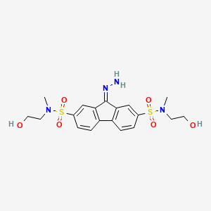 molecular formula C19H24N4O6S2 B2978895 9-hydrazono-N,N'-bis(2-hydroxyethyl)-N,N'-dimethyl-9H-fluorene-2,7-disulfonamide CAS No. 698976-34-0
