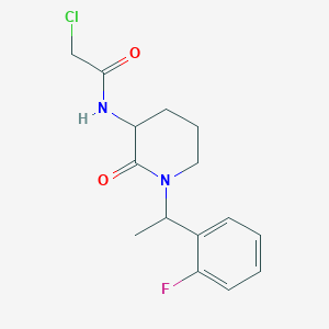 molecular formula C15H18ClFN2O2 B2978899 2-Chloro-N-[1-[1-(2-fluorophenyl)ethyl]-2-oxopiperidin-3-yl]acetamide CAS No. 2411195-18-9