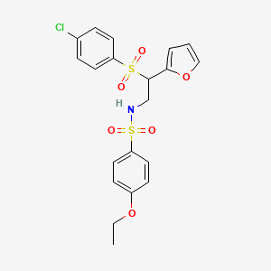 molecular formula C20H20ClNO6S2 B2978914 N-(2-((4-氯苯基)磺酰基)-2-(呋喃-2-基)乙基)-4-乙氧基苯磺酰胺 CAS No. 896326-93-5