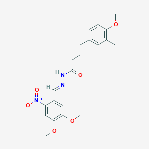 molecular formula C21H25N3O6 B297892 N'-[(E)-(4,5-dimethoxy-2-nitrophenyl)methylidene]-4-(4-methoxy-3-methylphenyl)butanehydrazide 