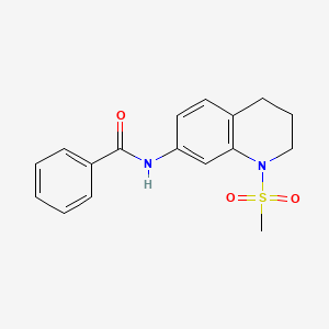 molecular formula C17H18N2O3S B2978924 N-(1-methylsulfonyl-3,4-dihydro-2H-quinolin-7-yl)benzamide CAS No. 946299-03-2