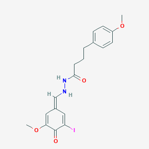 molecular formula C19H21IN2O4 B297893 N'-[(Z)-(3-iodo-5-methoxy-4-oxocyclohexa-2,5-dien-1-ylidene)methyl]-4-(4-methoxyphenyl)butanehydrazide 