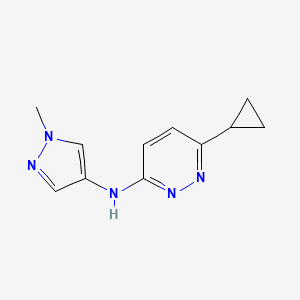molecular formula C11H13N5 B2978930 6-cyclopropyl-N-(1-methyl-1H-pyrazol-4-yl)pyridazin-3-amine CAS No. 2310076-77-6