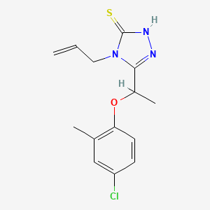 molecular formula C14H16ClN3OS B2978939 4-allyl-5-[1-(4-chloro-2-methylphenoxy)ethyl]-4H-1,2,4-triazole-3-thiol CAS No. 667436-15-9
