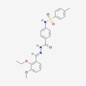 molecular formula C24H25N3O5S B297894 N-(4-{[2-(2-ethoxy-3-methoxybenzylidene)hydrazino]carbonyl}phenyl)-4-methylbenzenesulfonamide 