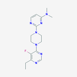 molecular formula C16H22FN7 B2978944 2-[4-(6-Ethyl-5-fluoropyrimidin-4-yl)piperazin-1-yl]-N,N-dimethylpyrimidin-4-amine CAS No. 2415569-66-1