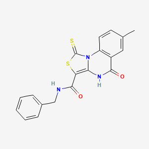 molecular formula C19H15N3O2S2 B2978946 N-benzyl-7-methyl-5-oxo-1-thioxo-4,5-dihydro-1H-thiazolo[3,4-a]quinazoline-3-carboxamide CAS No. 1111160-60-1