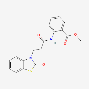 molecular formula C18H16N2O4S B2978948 methyl 2-(3-(2-oxobenzo[d]thiazol-3(2H)-yl)propanamido)benzoate CAS No. 862827-88-1