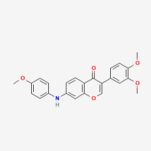 molecular formula C24H21NO5 B2978949 3-(3,4-二甲氧基苯基)-7-((4-甲氧基苯基)氨基)-4H-色满-4-酮 CAS No. 859672-25-6