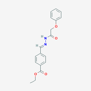 molecular formula C18H18N2O4 B297895 ethyl 4-{(E)-[2-(phenoxyacetyl)hydrazinylidene]methyl}benzoate 