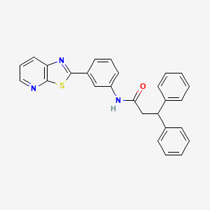 molecular formula C27H21N3OS B2978957 3,3-diphenyl-N-(3-(thiazolo[5,4-b]pyridin-2-yl)phenyl)propanamide CAS No. 863592-43-2
