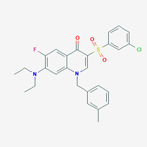 molecular formula C27H26ClFN2O3S B2978958 3-[(3-氯苯基)磺酰]-7-(二乙基氨基)-6-氟-1-(3-甲基苄基)喹啉-4(1H)-酮 CAS No. 892760-17-7