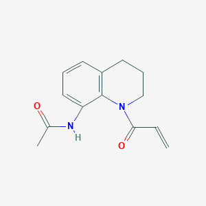 molecular formula C14H16N2O2 B2978959 N-(1-Prop-2-enoyl-3,4-dihydro-2H-quinolin-8-yl)acetamide CAS No. 2196446-13-4