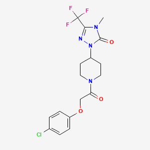 molecular formula C17H18ClF3N4O3 B2978963 1-(1-(2-(4-氯苯氧基)乙酰)哌啶-4-基)-4-甲基-3-(三氟甲基)-1H-1,2,4-三唑-5(4H)-酮 CAS No. 2034298-44-5