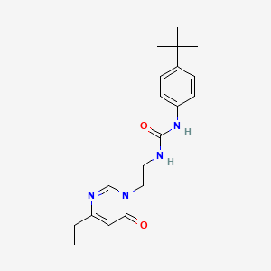 molecular formula C19H26N4O2 B2978965 1-(4-(叔丁基)苯基)-3-(2-(4-乙基-6-氧代嘧啶-1(6H)-基)乙基)脲 CAS No. 1396813-67-4