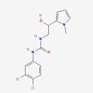 molecular formula C14H15Cl2N3O2 B2978968 1-(3,4-dichlorophenyl)-3-(2-hydroxy-2-(1-methyl-1H-pyrrol-2-yl)ethyl)urea CAS No. 1396845-77-4