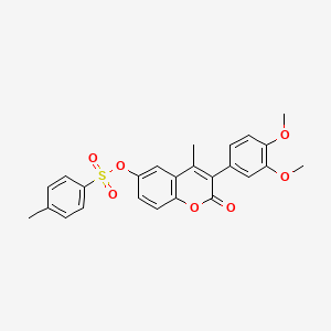 molecular formula C25H22O7S B2978972 3-(3,4-二甲氧基苯基)-4-甲基-2-氧代-2H-色满-6-基 4-甲基苯磺酸酯 CAS No. 869341-54-8