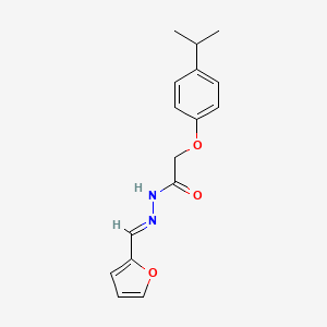 molecular formula C16H18N2O3 B2978987 (E)-N'-(呋喃-2-基亚甲基)-2-(4-异丙基苯氧基)乙酰肼 CAS No. 351872-28-1