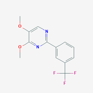 molecular formula C13H11F3N2O2 B2978994 4,5-Dimethoxy-2-[3-(trifluoromethyl)phenyl]pyrimidine CAS No. 478030-29-4