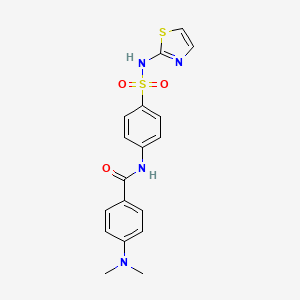 molecular formula C18H18N4O3S2 B2978996 4-(二甲氨基)-N-(4-(N-(噻唑-2-基)磺酰基)苯基)苯甲酰胺 CAS No. 459413-95-7