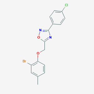 molecular formula C16H12BrClN2O2 B297900 5-[(2-Bromo-4-methylphenoxy)methyl]-3-(4-chlorophenyl)-1,2,4-oxadiazole 