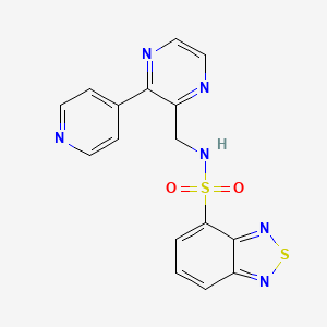 molecular formula C16H12N6O2S2 B2979017 N-{[3-(pyridin-4-yl)pyrazin-2-yl]methyl}-2,1,3-benzothiadiazole-4-sulfonamide CAS No. 2097889-20-6