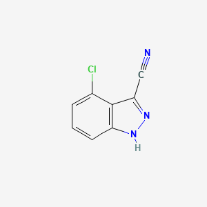 molecular formula C8H4ClN3 B2979020 1H-Indazole-3-carbonitrile, 4-chloro- CAS No. 1264481-55-1