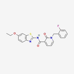 molecular formula C22H18FN3O3S B2979022 N-(6-ethoxybenzo[d]thiazol-2-yl)-1-(2-fluorobenzyl)-2-oxo-1,2-dihydropyridine-3-carboxamide CAS No. 941953-08-8