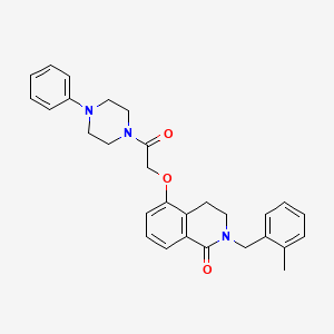 molecular formula C29H31N3O3 B2979031 2-[(2-Methylphenyl)methyl]-5-[2-oxo-2-(4-phenylpiperazin-1-yl)ethoxy]-3,4-dihydroisoquinolin-1-one CAS No. 850907-80-1