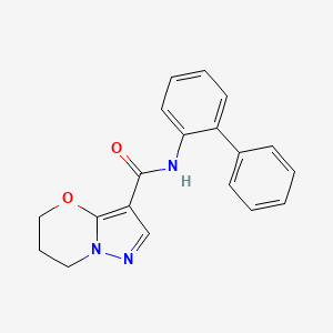molecular formula C19H17N3O2 B2979038 N-([1,1'-biphenyl]-2-yl)-6,7-dihydro-5H-pyrazolo[5,1-b][1,3]oxazine-3-carboxamide CAS No. 1428366-37-3