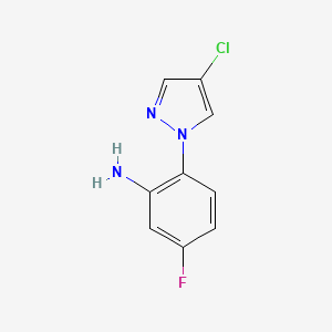 molecular formula C9H7ClFN3 B2979057 2-(4-氯-1H-吡唑-1-基)-5-氟苯胺 CAS No. 1006468-20-7